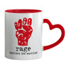 Mug heart red handle, ceramic, 330ml