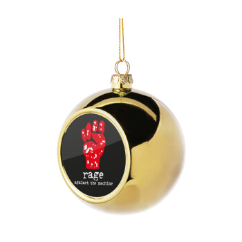 Rage against the machine, Golden Christmas tree ball ornament 8cm