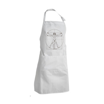 Leonardo da vinci Vitruvian Man, Adult Chef Apron (with sliders and 2 pockets)