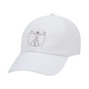 Leonardo da vinci Vitruvian Man, Καπέλο Ενηλίκων Baseball Λευκό 5-φύλλο (POLYESTER, ΕΝΗΛΙΚΩΝ, UNISEX, ONE SIZE)
