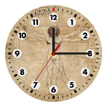 Leonardo da vinci Vitruvian Man, Ρολόι τοίχου ξύλινο (20cm)