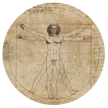 Leonardo da vinci Vitruvian Man, Mousepad Round 20cm