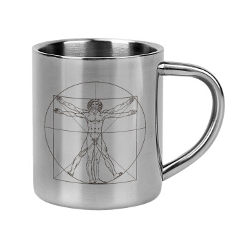 Leonardo da vinci Vitruvian Man, Mug Stainless steel double wall 300ml