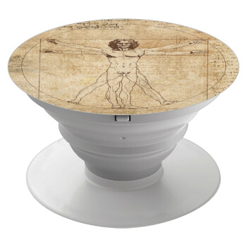 Leonardo da vinci Vitruvian Man, Phone Holders Stand  White Hand-held Mobile Phone Holder