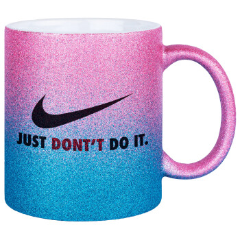 Just Don't Do it!, Κούπα Χρυσή/Μπλε Glitter, κεραμική, 330ml