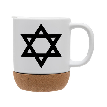 star of david, Ceramic coffee mug Cork (MAT), 330ml (1pcs)