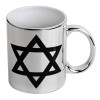 Mug ceramic, silver mirror, 330ml