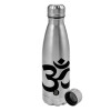 Metallic water bottle, stainless steel, 750ml