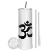 Eco friendly stainless steel tumbler 600ml, with metal straw & cleaning brush