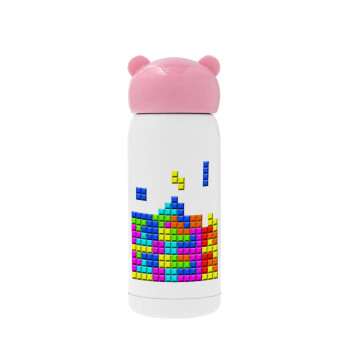 Tetris blocks, Pink stainless steel thermal flask, 320ml