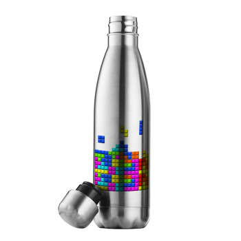 Tetris blocks, Μεταλλικό παγούρι θερμός Inox (Stainless steel), διπλού τοιχώματος, 500ml