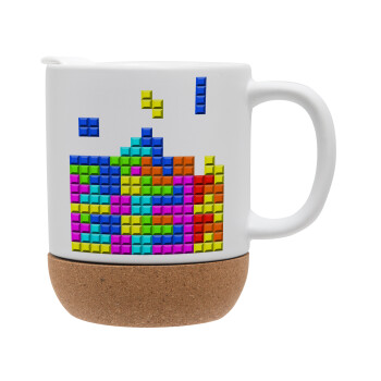 Tetris blocks, Κούπα, κεραμική με βάση φελού και καπάκι (ΜΑΤ), 330ml (1 τεμάχιο)