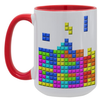 Tetris blocks, Κούπα Mega 15oz, κεραμική Κόκκινη, 450ml