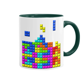 Tetris blocks, Mug colored green, ceramic, 330ml