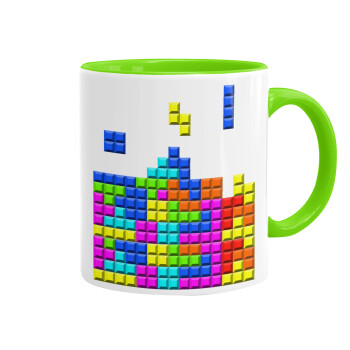 Tetris blocks, Mug colored light green, ceramic, 330ml