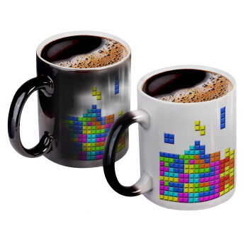 Tetris blocks, Κούπα Μαγική, κεραμική, 330ml που αλλάζει χρώμα με το ζεστό ρόφημα (1 τεμάχιο)