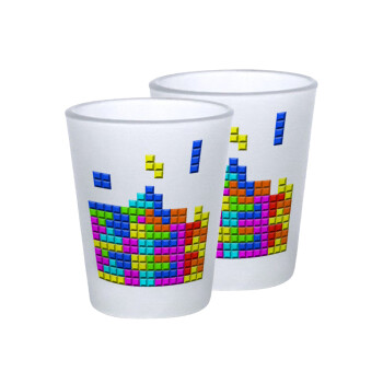 Tetris blocks, Σφηνοπότηρα γυάλινα 45ml του πάγου (2 τεμάχια)