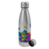 Metallic water bottle, stainless steel, 750ml