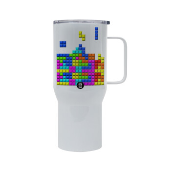 Tetris blocks, Mega Stainless steel Tumbler with lid, double wall 750L