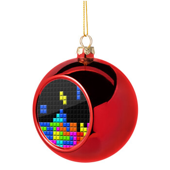 Tetris blocks, Christmas tree ball Red 8cm