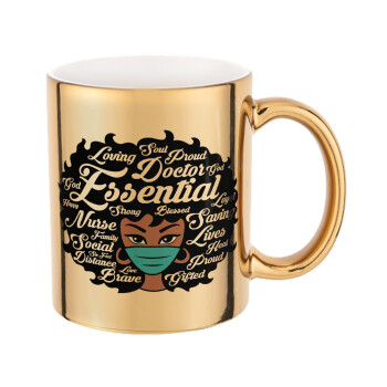 i love melanin, Mug ceramic, gold mirror, 330ml