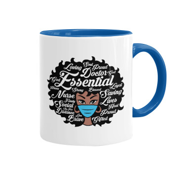 i love melanin, Mug colored blue, ceramic, 330ml