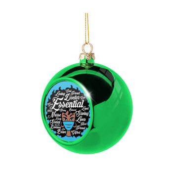 i love melanin, Χριστουγεννιάτικη μπάλα δένδρου Πράσινη 8cm