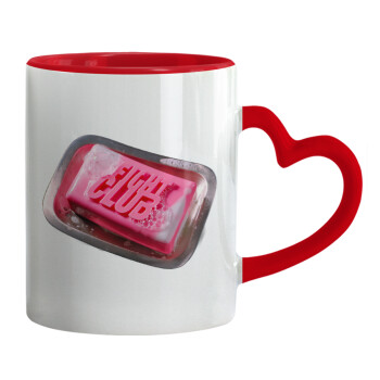 Fight Club, Mug heart red handle, ceramic, 330ml