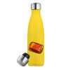 Yellow Stainless Steel Metallic Thermos, double-walled, 500ml