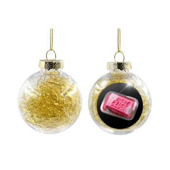 Fight Club, Transparent Christmas tree ball ornament with gold filling 8cm