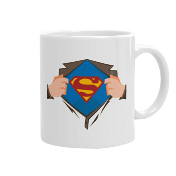 Superman hands, Ceramic coffee mug, 330ml (1pcs)