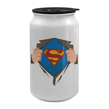 Superman hands, Κούπα ταξιδιού μεταλλική με καπάκι (tin-can) 500ml