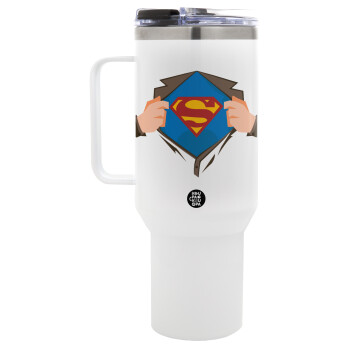 Superman hands, Mega Tumbler με καπάκι, διπλού τοιχώματος (θερμό) 1,2L