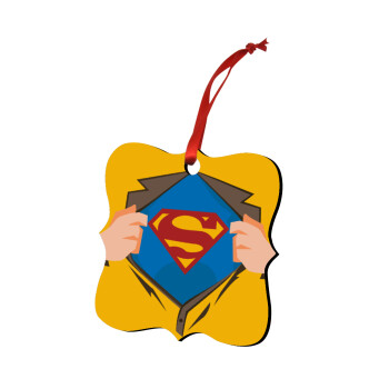 Superman hands, Christmas ornament polygon wooden 7.5cm