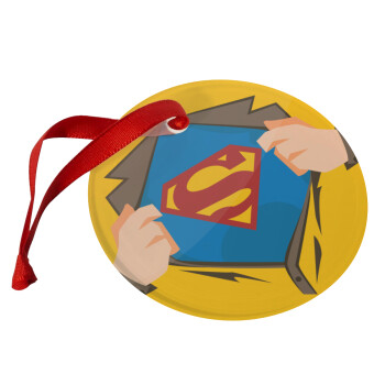 Superman hands, Christmas ornament glass 9cm