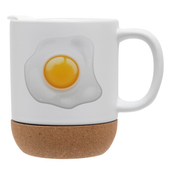 Fry egg, Ceramic coffee mug Cork (MAT), 330ml (1pcs)