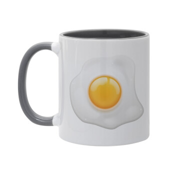 Fry egg, Mug colored grey, ceramic, 330ml