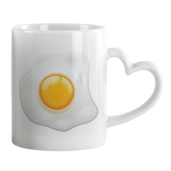 Fry egg, Mug heart handle, ceramic, 330ml