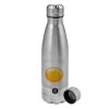 Metallic water bottle, stainless steel, 750ml