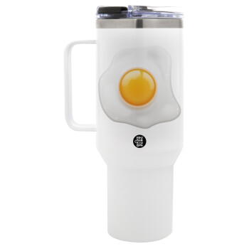 Fry egg, Mega Stainless steel Tumbler with lid, double wall 1,2L