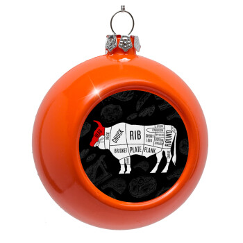 Diagrams for butcher shop, Orange Christmas tree ornament bauble 8cm