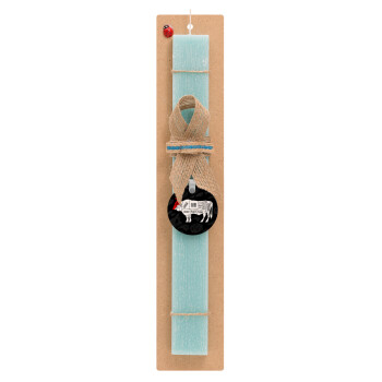 Diagrams for butcher shop, Easter Set, wooden keychain & aromatic flat Easter candle (30cm) (TURQUOISE)