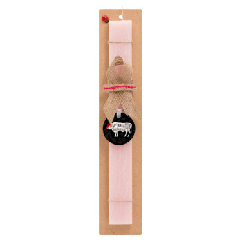 Diagrams for butcher shop, Easter Set, wooden keychain & scented flat Easter candle (30cm) (PINK)