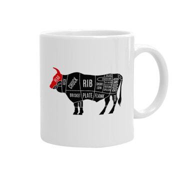 Diagrams for butcher shop, Ceramic coffee mug, 330ml (1pcs)