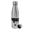 Metallic water bottle, stainless steel, 750ml