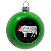 Green Christmas tree ornament bauble 8cm