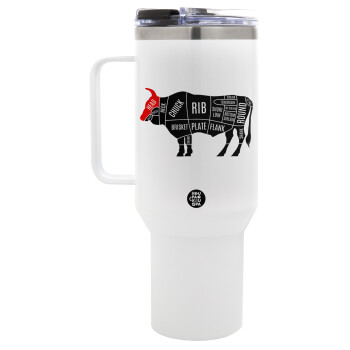 Diagrams for butcher shop, Mega Stainless steel Tumbler with lid, double wall 1,2L