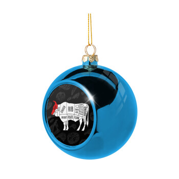 Diagrams for butcher shop, Χριστουγεννιάτικη μπάλα δένδρου Μπλε 8cm