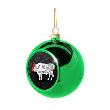 Diagrams for butcher shop, Green Christmas tree ornament ball 8cm