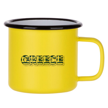 Greece happy name, Metallic enamel MATT Yellow cup 360ml